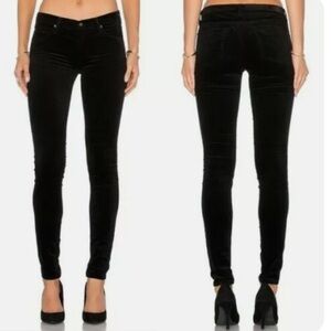 Ag The Legging black velvet super skinny pants
